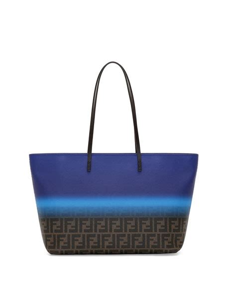 fendi painted zucca medium roll tote bag cobalt|fendi zucca bags.